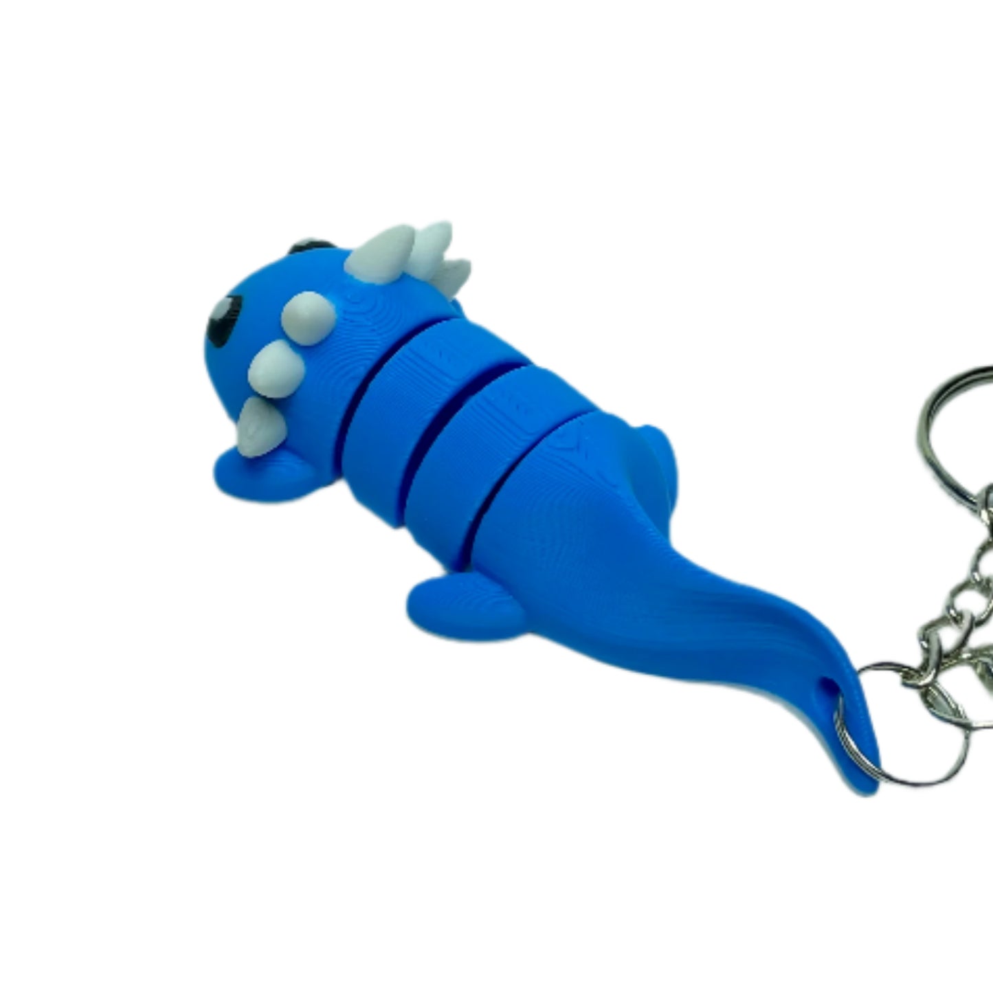 3D printed blue axolotl keychain fidget toy