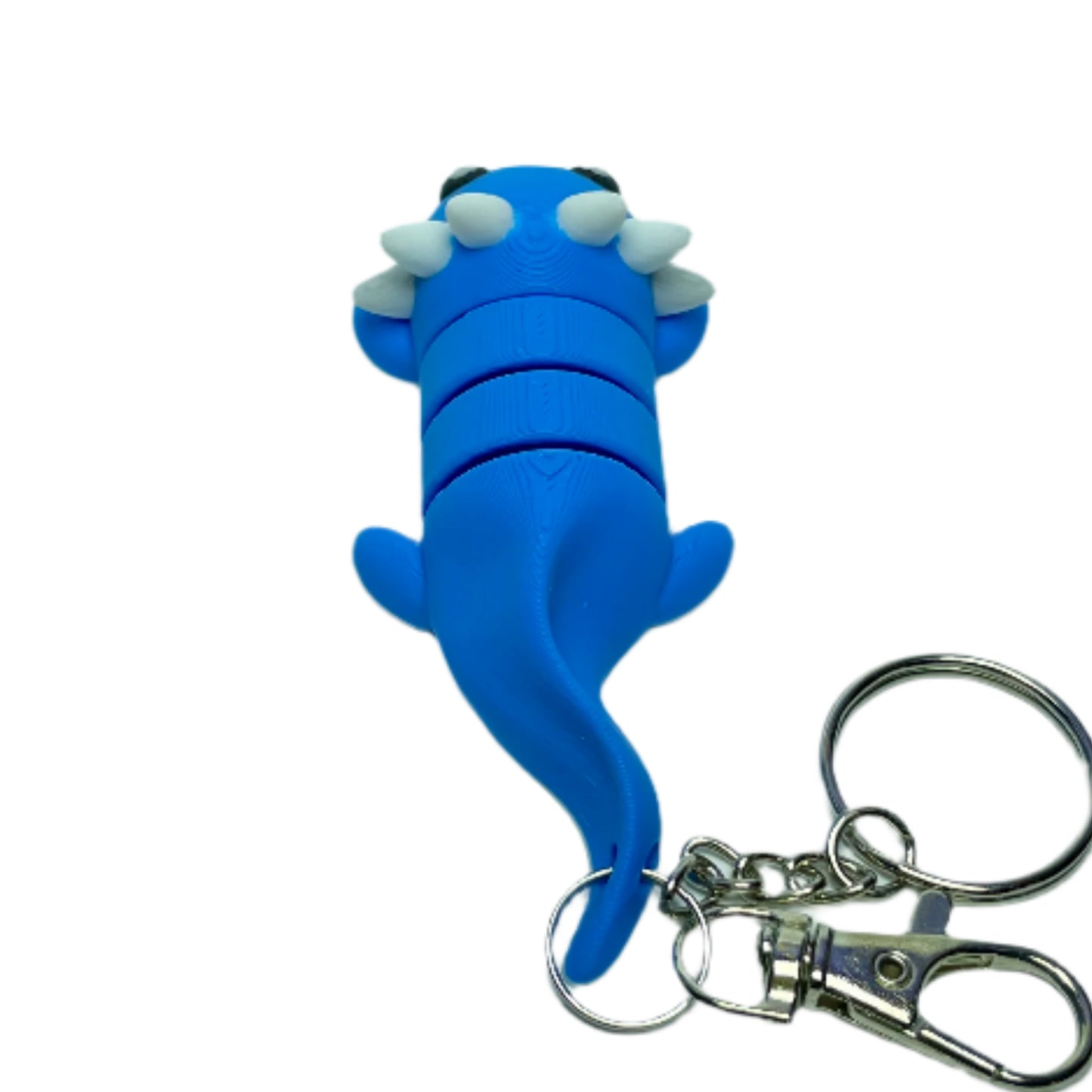 3D printed blue axolotl keychain fidget toy