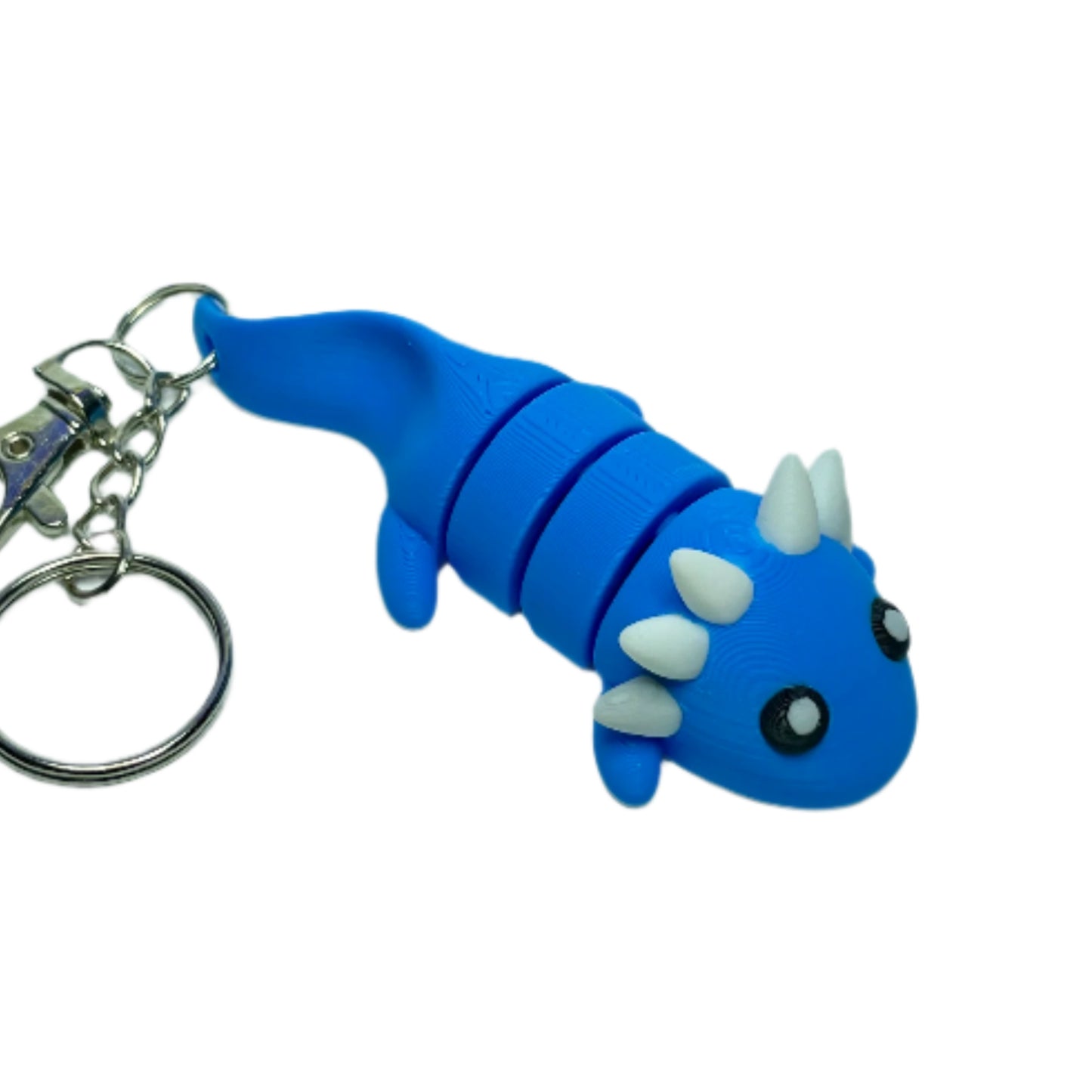 3D printed blue axolotl keychain fidget toy