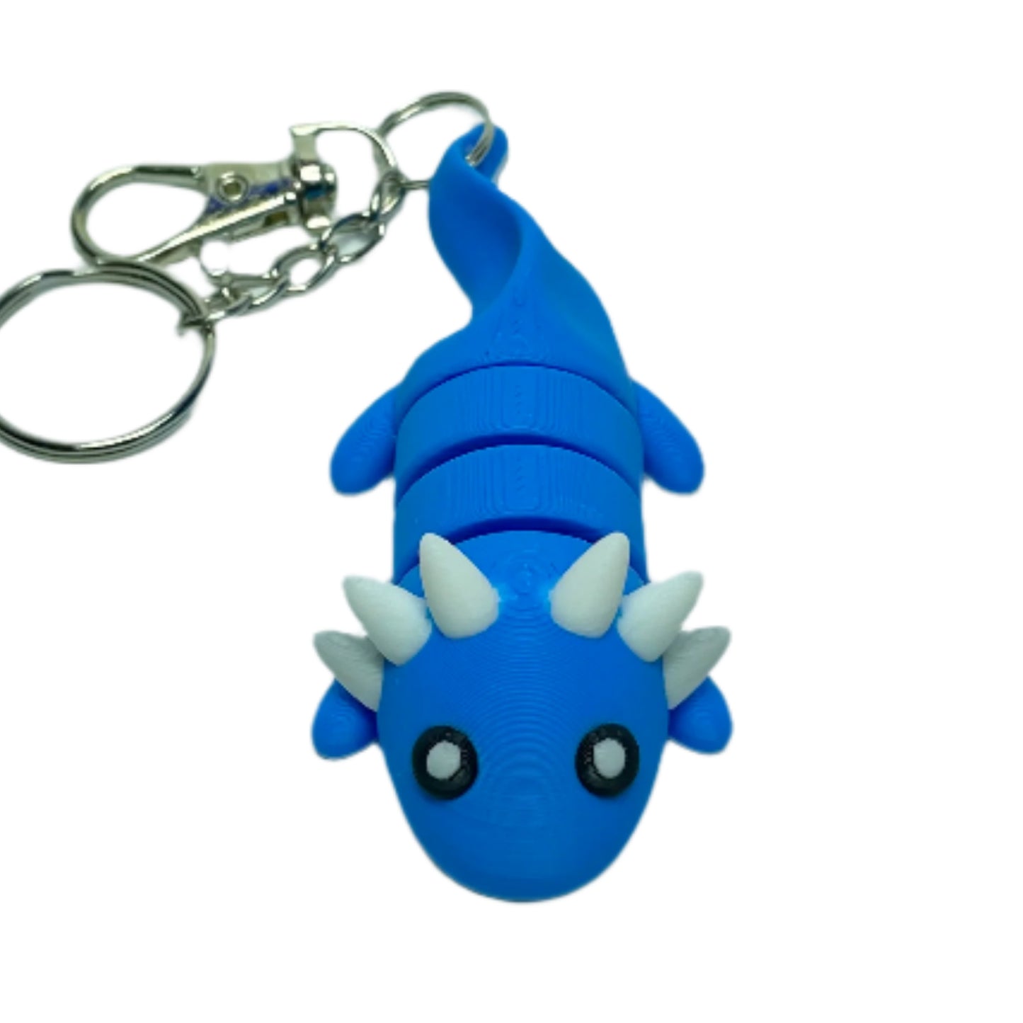 3D printed blue axolotl keychain fidget toy