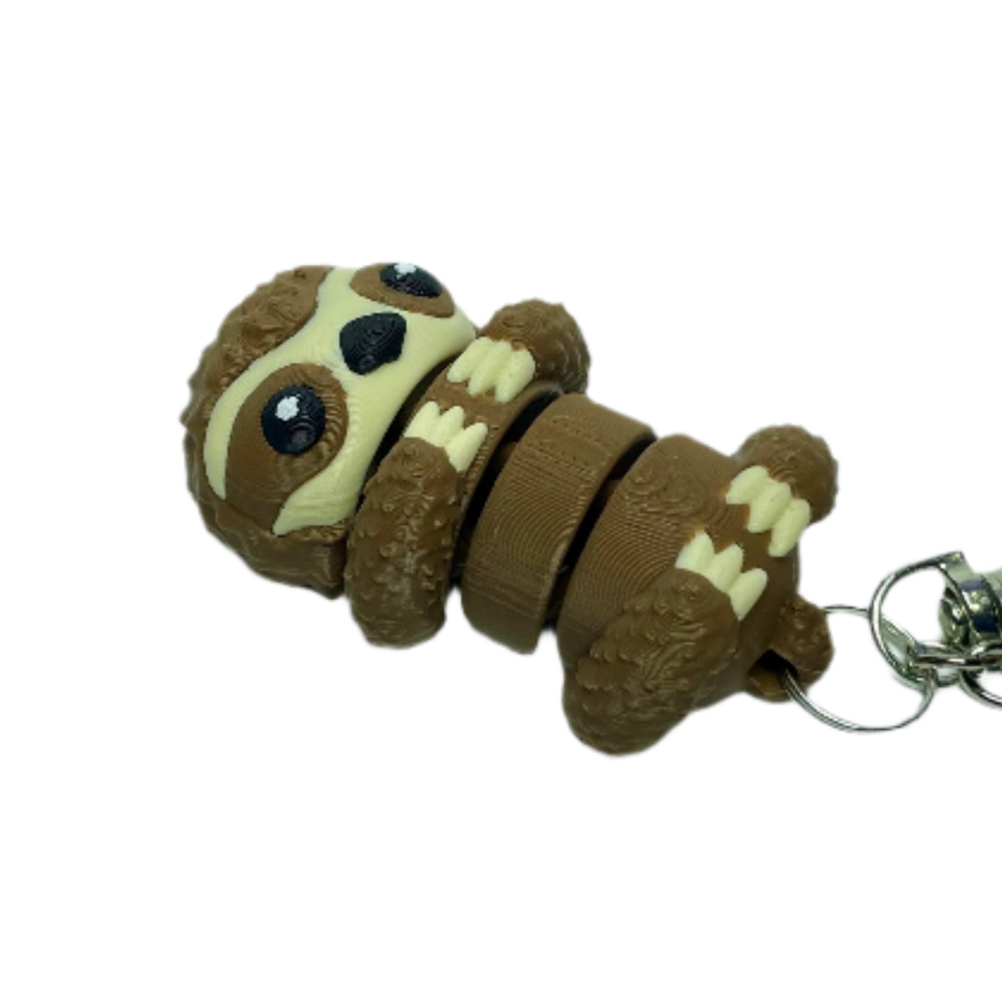3D printed flexible sloth keychain fidget toy