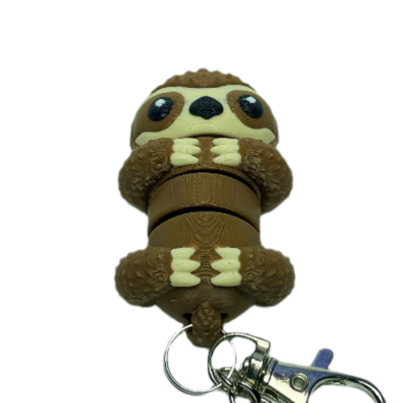 3D printed flexible sloth keychain fidget toy