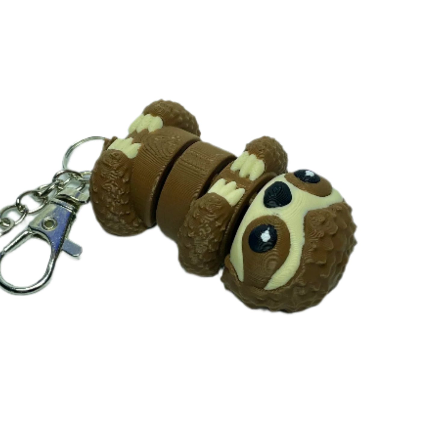 3D printed flexible sloth keychain fidget toy