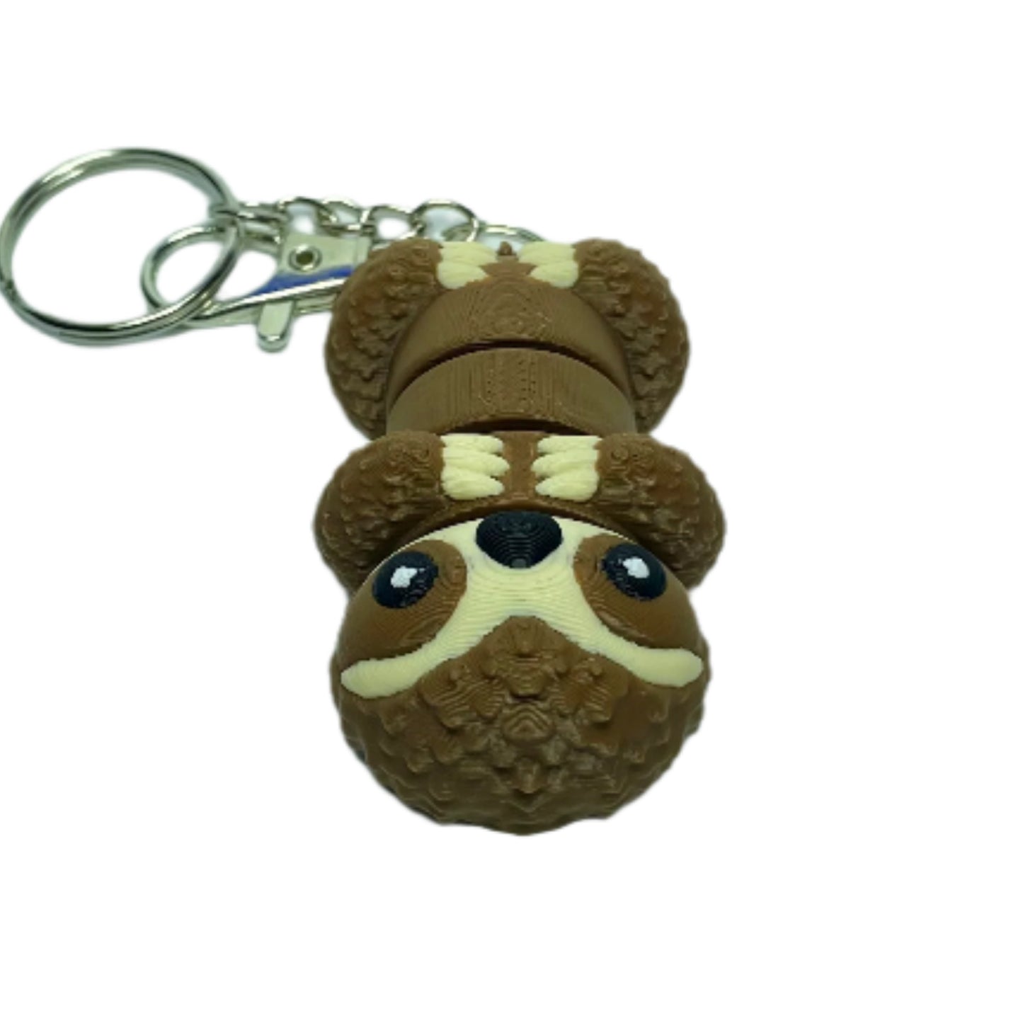 3D printed flexible sloth keychain fidget toy