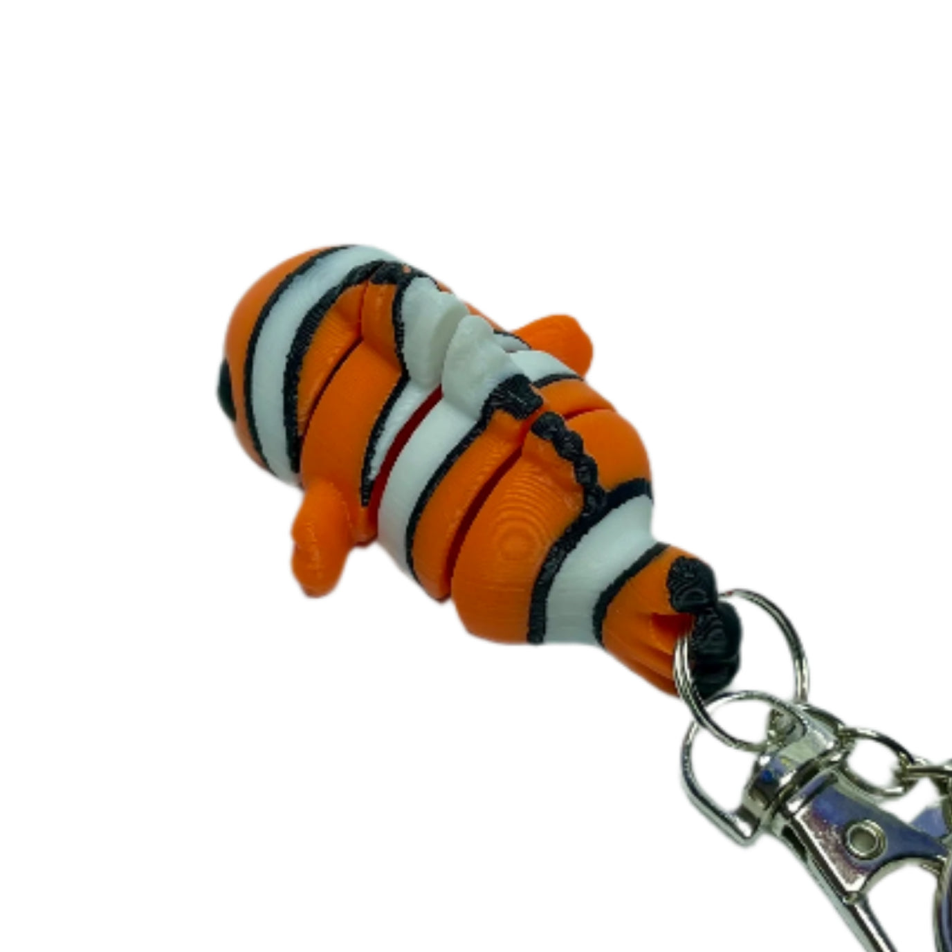 3D printed flexible clownfish nemo keychain