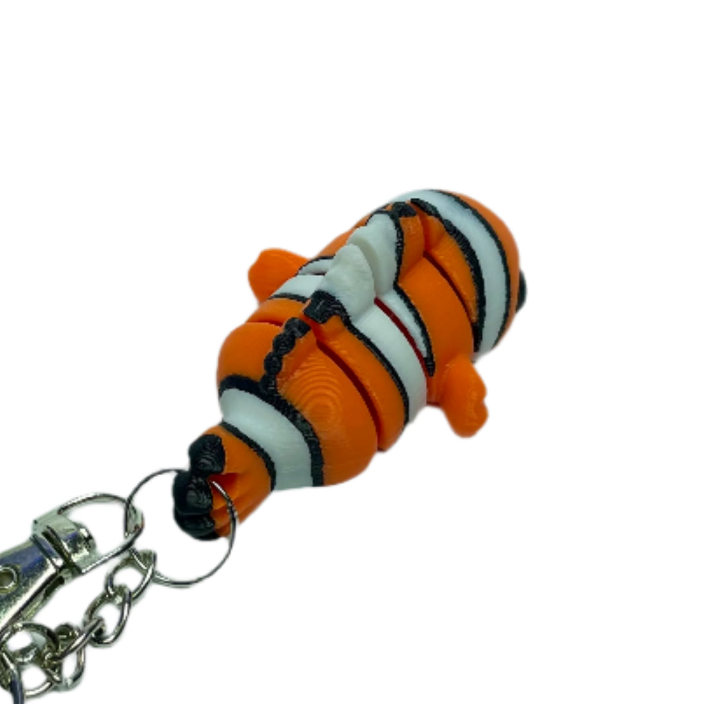 3D printed flexible clownfish nemo keychain
