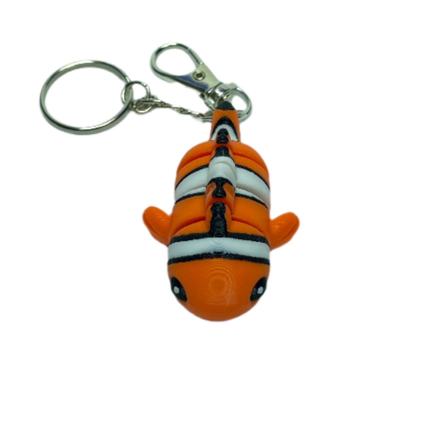 3D printed flexible clownfish nemo keychain