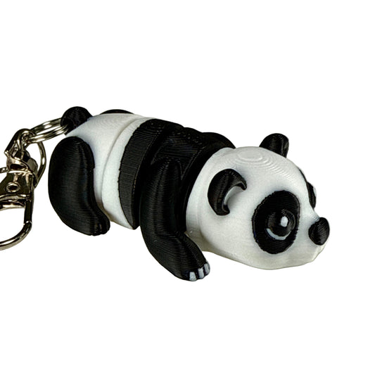 Panda Bear - 3D Printed Pet Keychain - Flexible Articulating Fidget Stress Relief Toy
