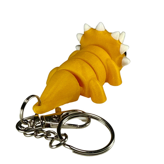 Triceratops - 3D Printed Pet Keychain - Flexible Articulating Fidget Stress Relief Toy