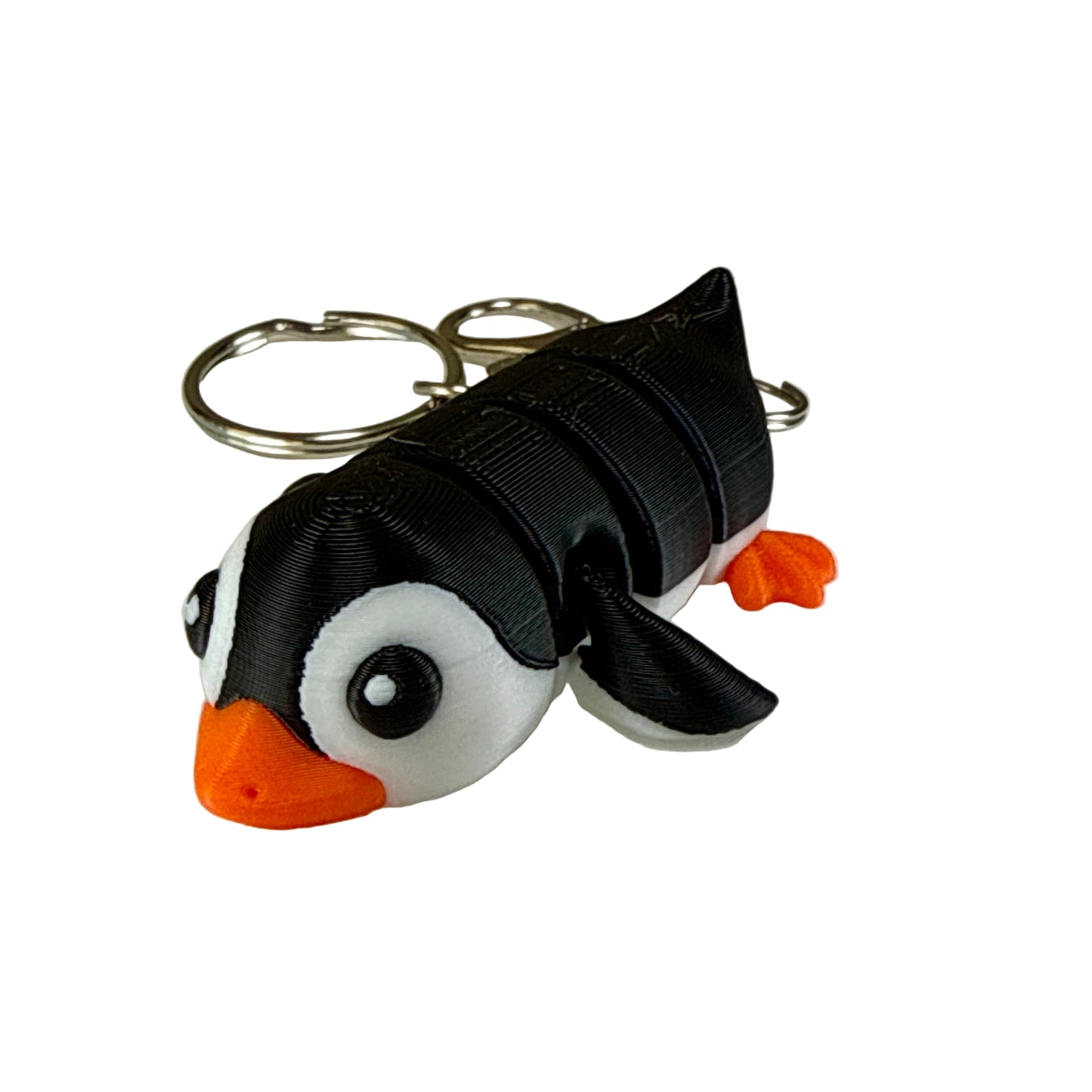 Penguin - 3D Printed Pet Keychain - Flexible Articulating Fidget Stress Relief Toy
