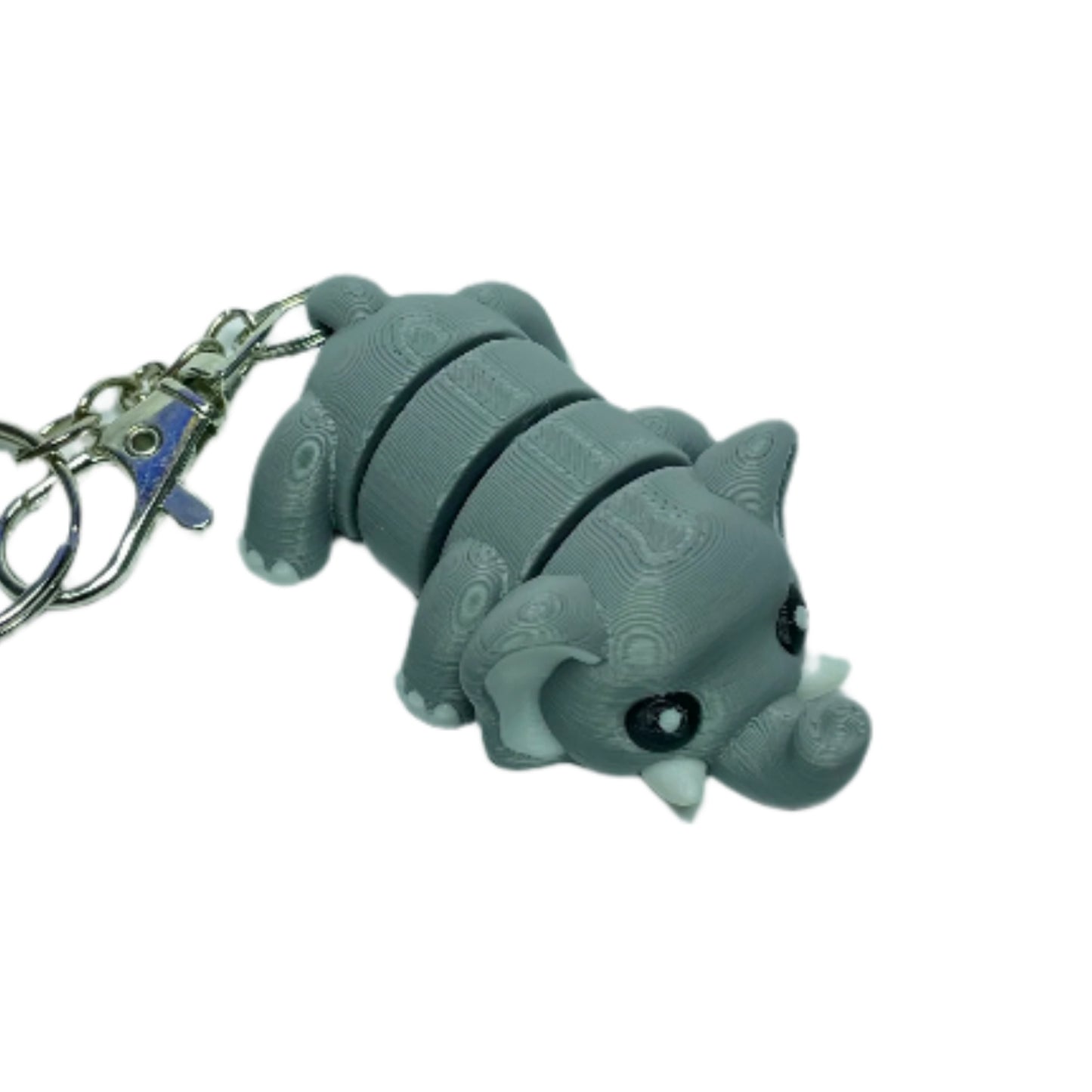 3D printed flexible elephant keychain fidget toy