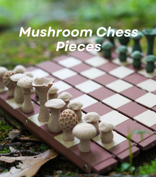 Forest Chess Set – Roll-up Mushroom Themed 3D-Printed Chess Board