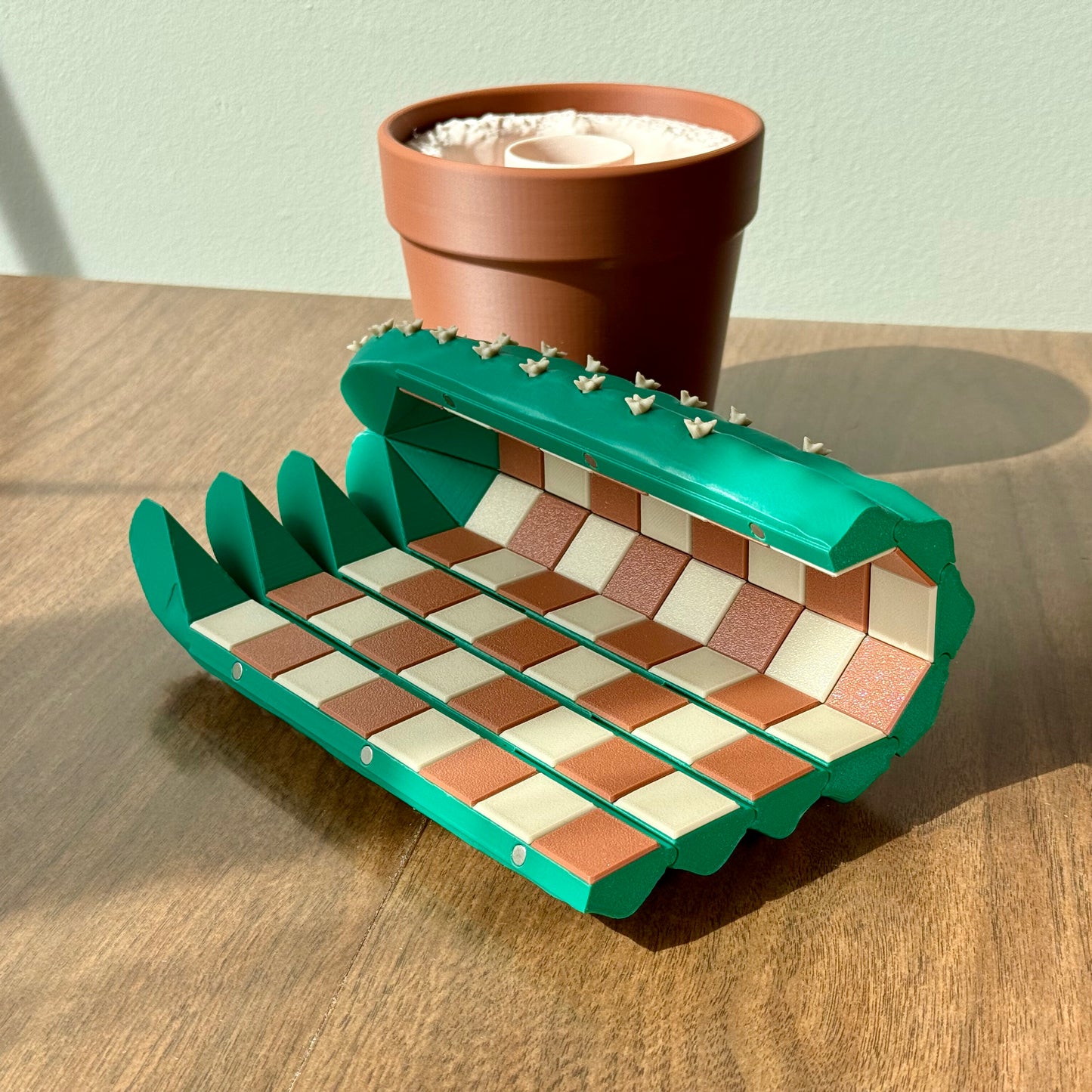 Cactus Chess Set – Roll-up Cactus Themed 3D-Printed Chess Board