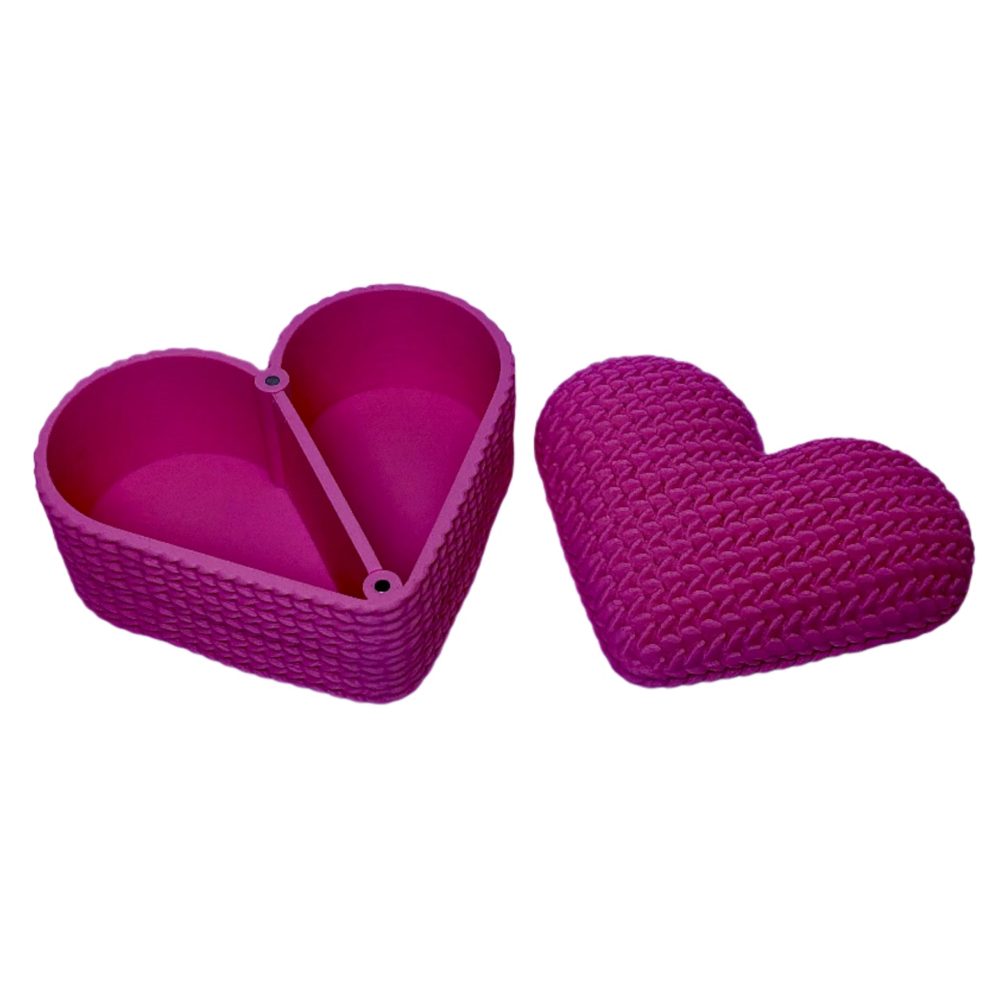 Heart-Shaped Knit Texture Gift Box with Magnetic Lid and Divider