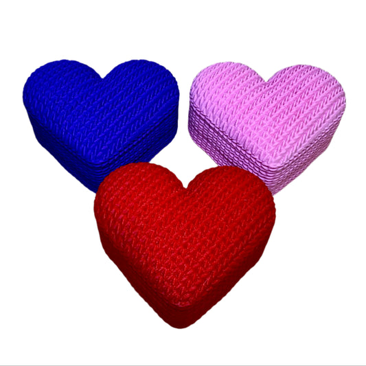 Heart-Shaped Knit Texture Gift Box with Magnetic Lid and Divider