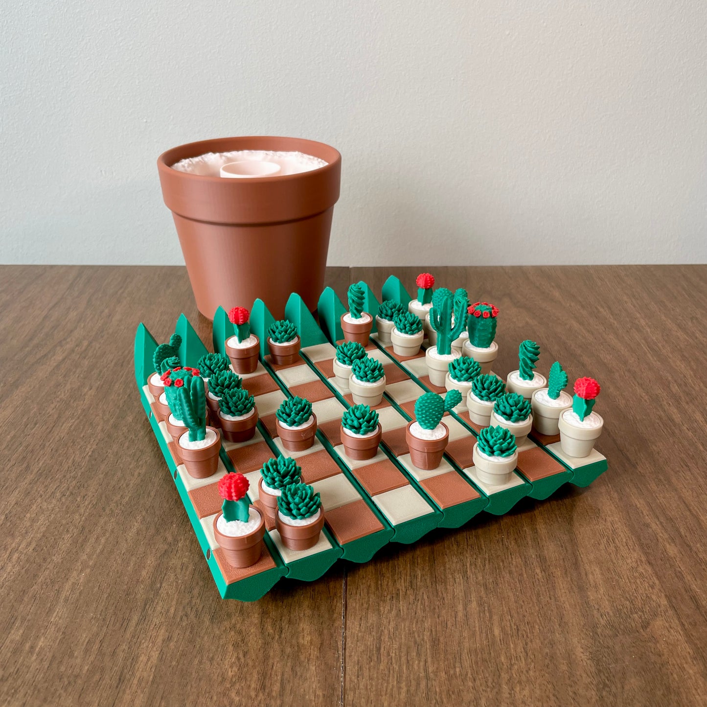 Cactus Chess Set – Roll-up Cactus Themed 3D-Printed Chess Board
