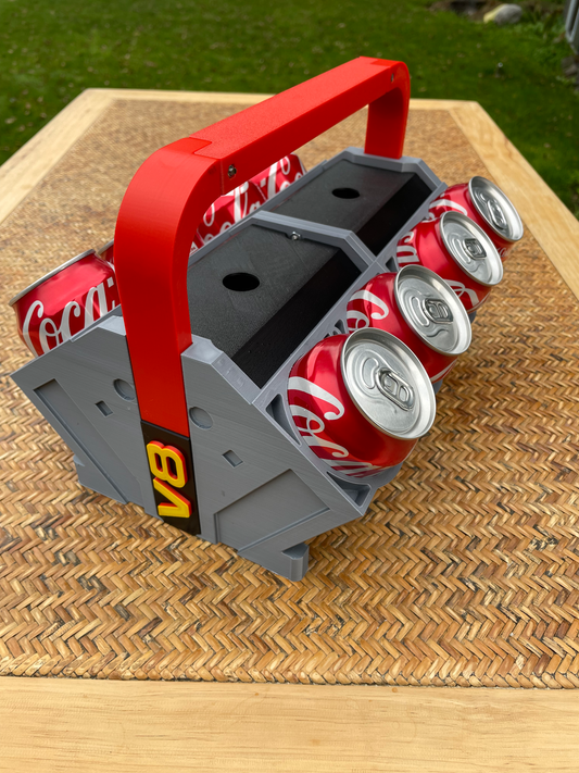 V8 Engine Drink Cooler - Fits 8 Standard Cans 12oz - Many Color Options!