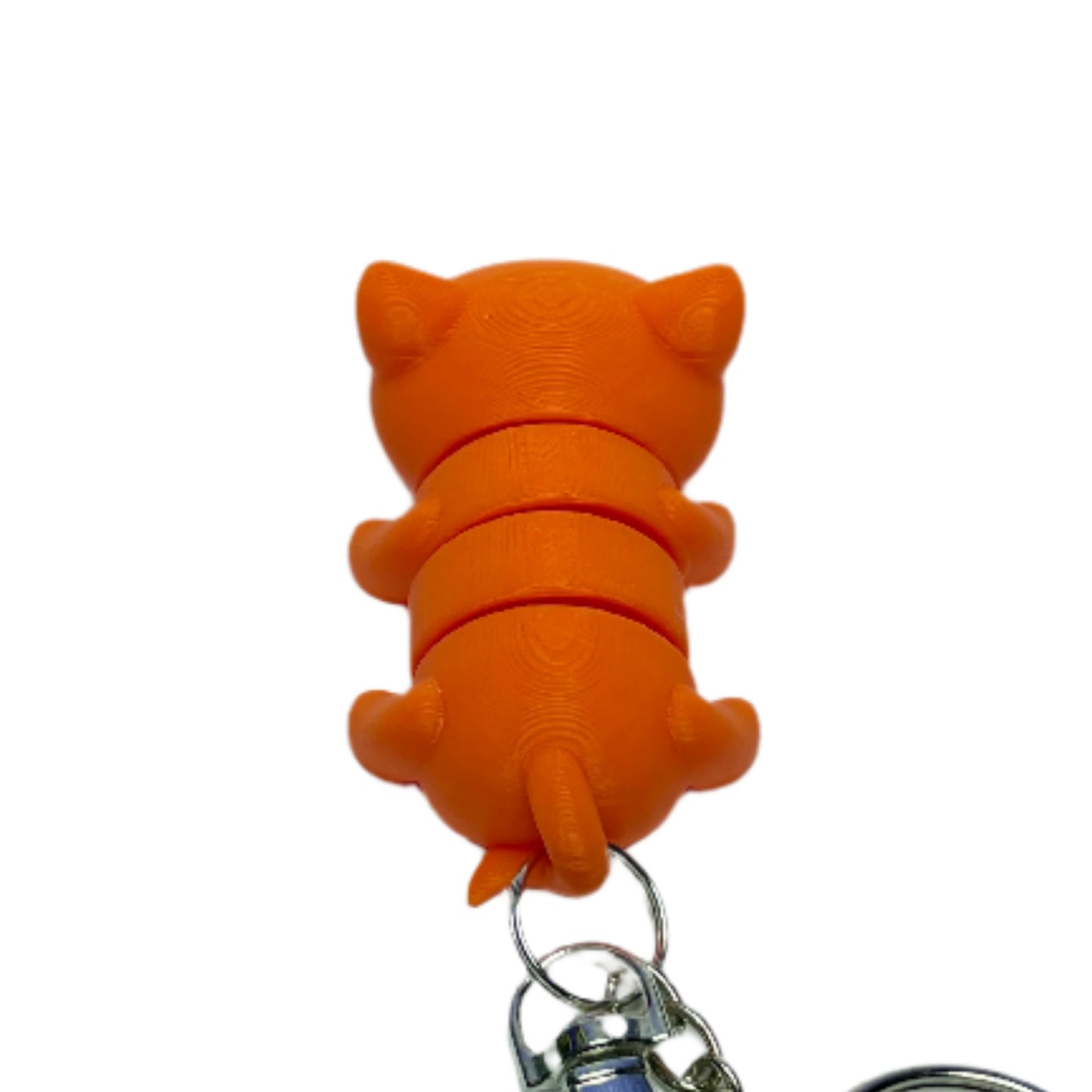 3D printed orange cat keychain fidget toy