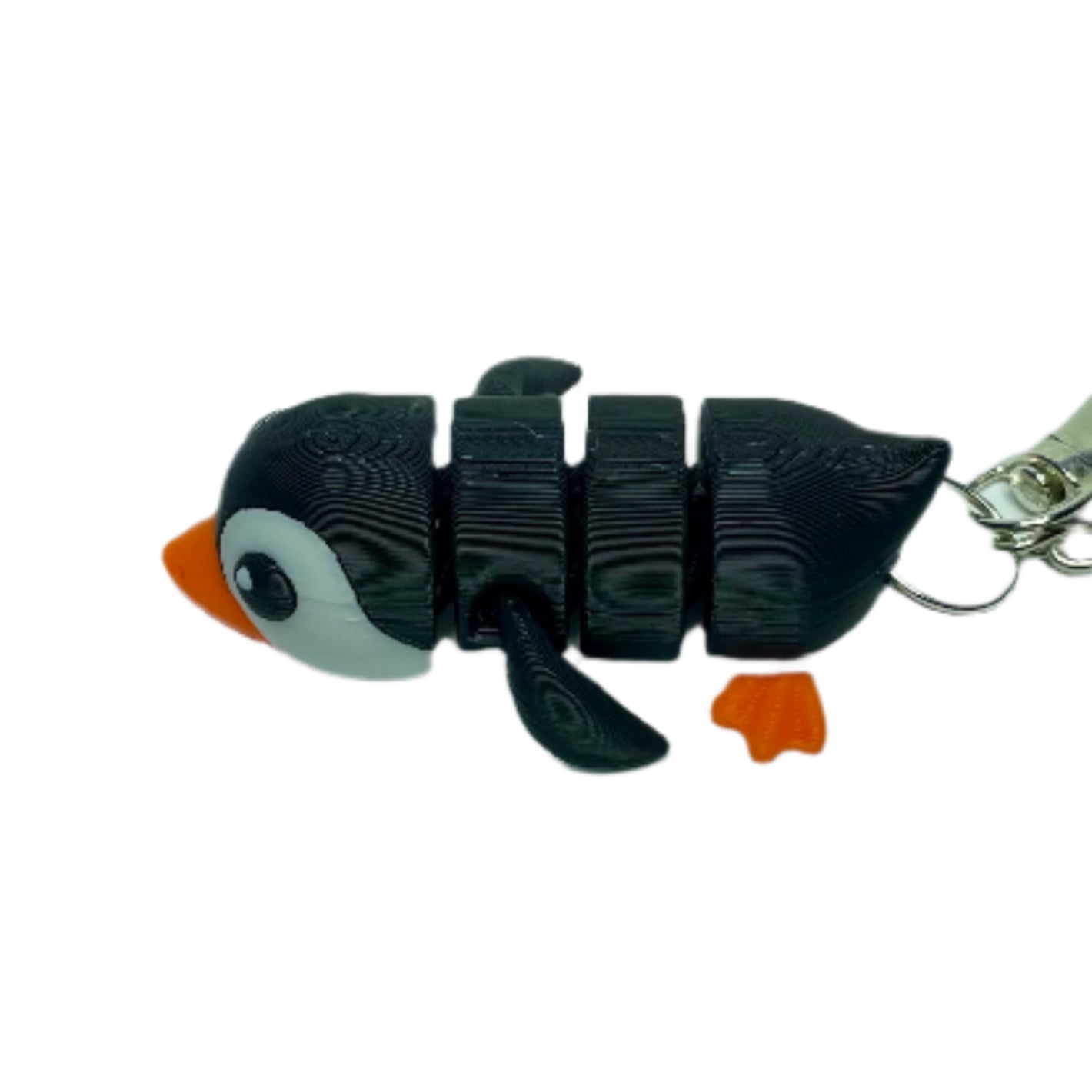 3D printed flexible penguin keychain fidget toy