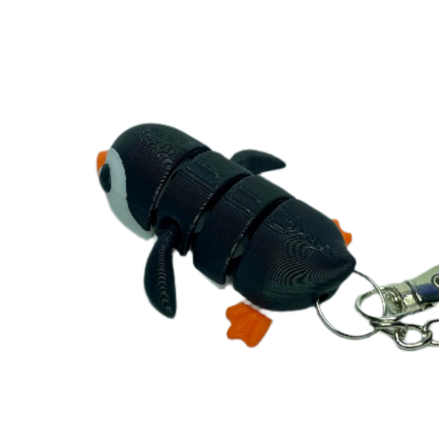 3D printed flexible penguin keychain fidget toy