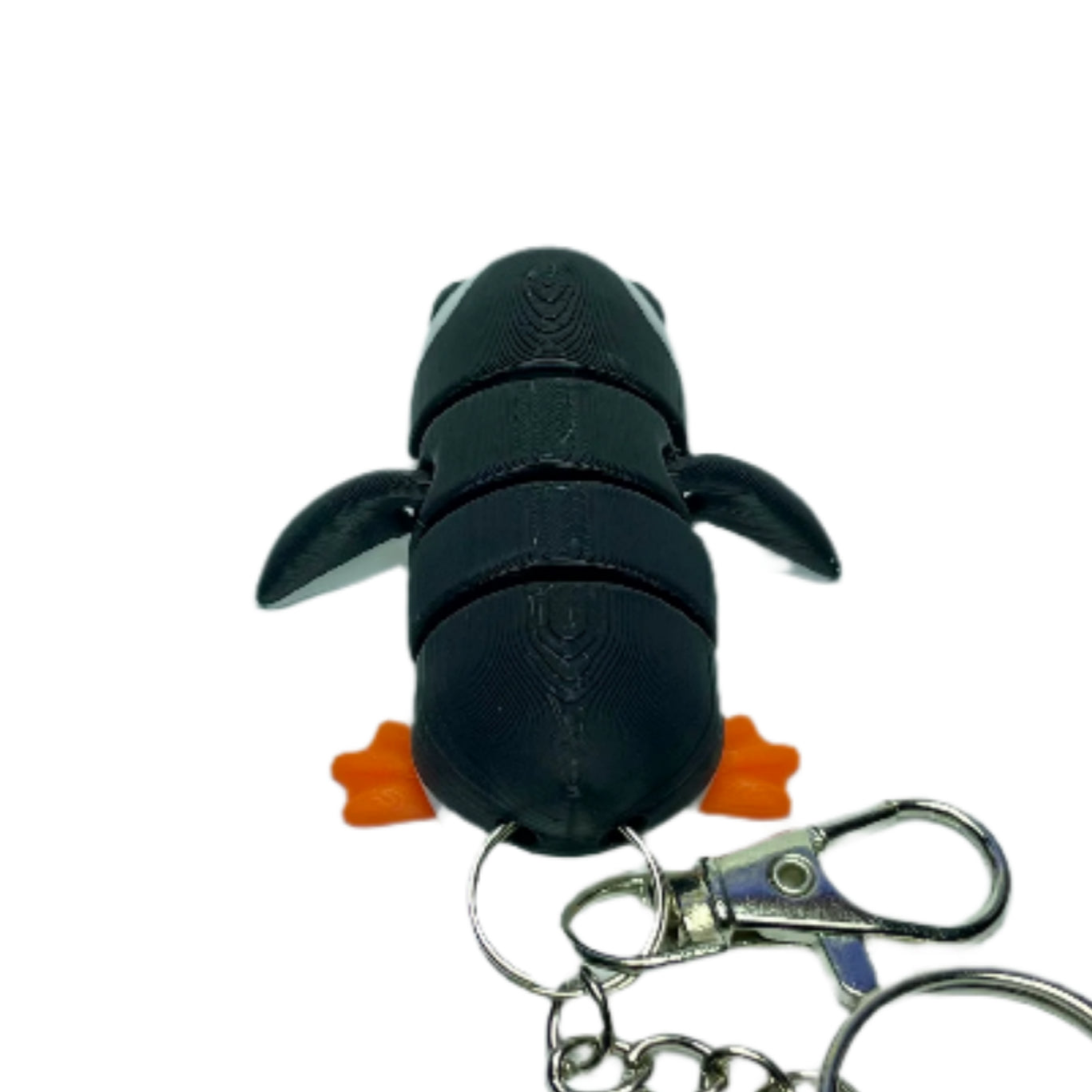 3D printed flexible penguin keychain fidget toy