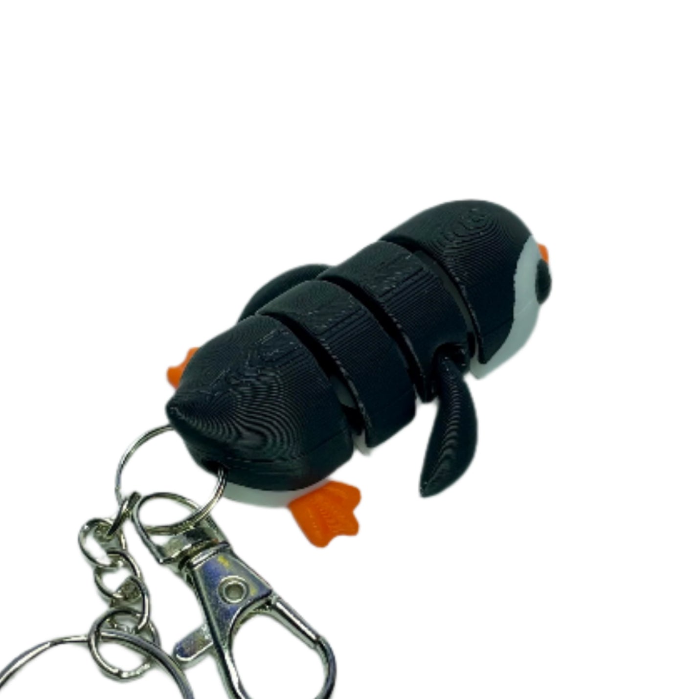 3D printed flexible penguin keychain fidget toy