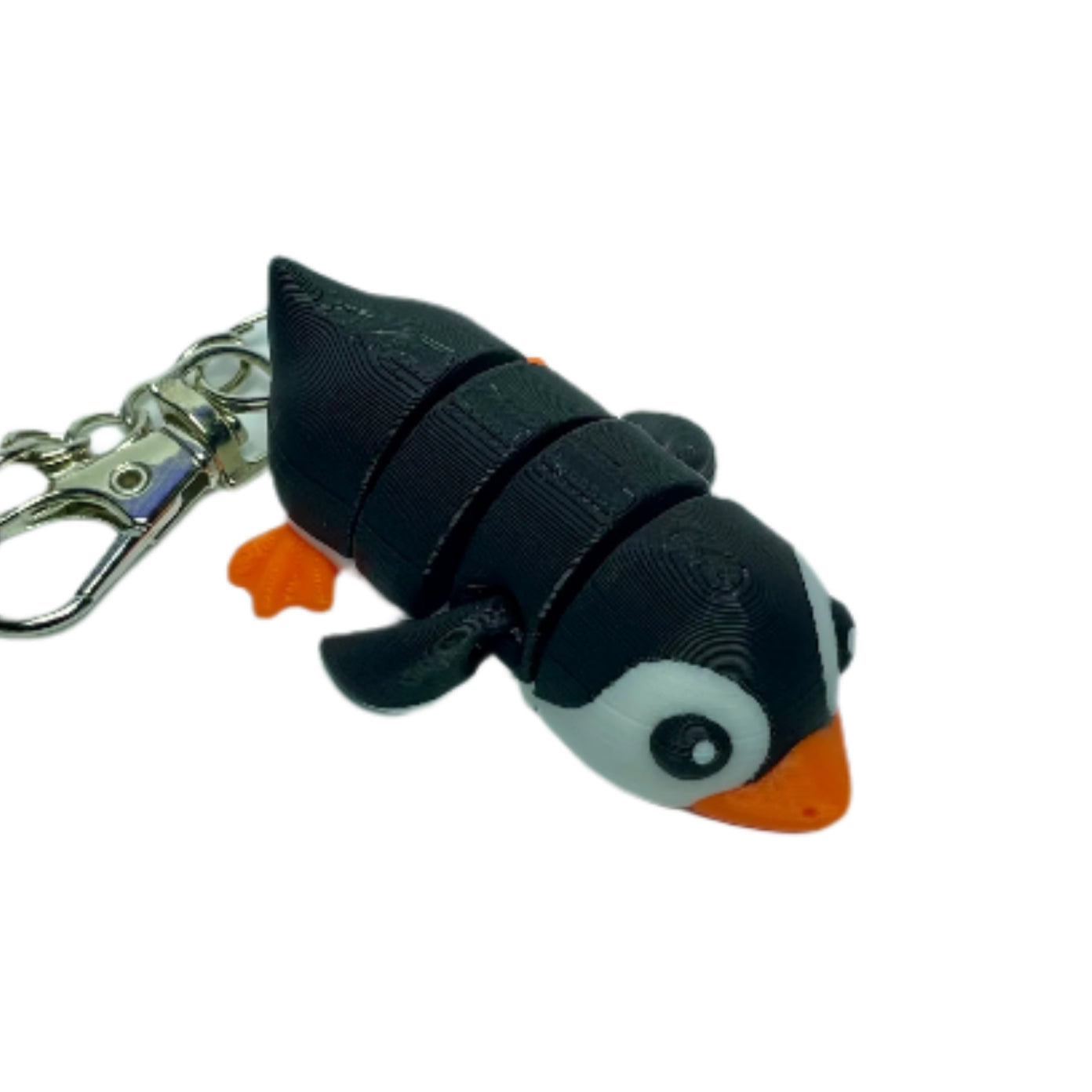 3D printed flexible penguin keychain fidget toy
