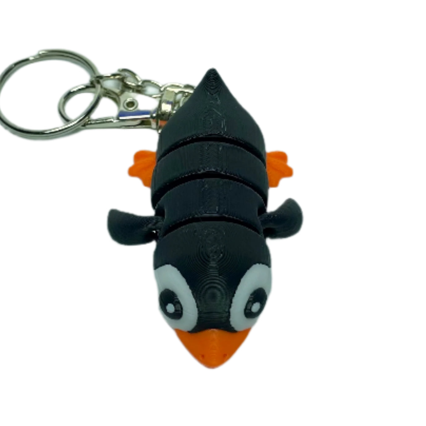 3D printed flexible penguin keychain fidget toy