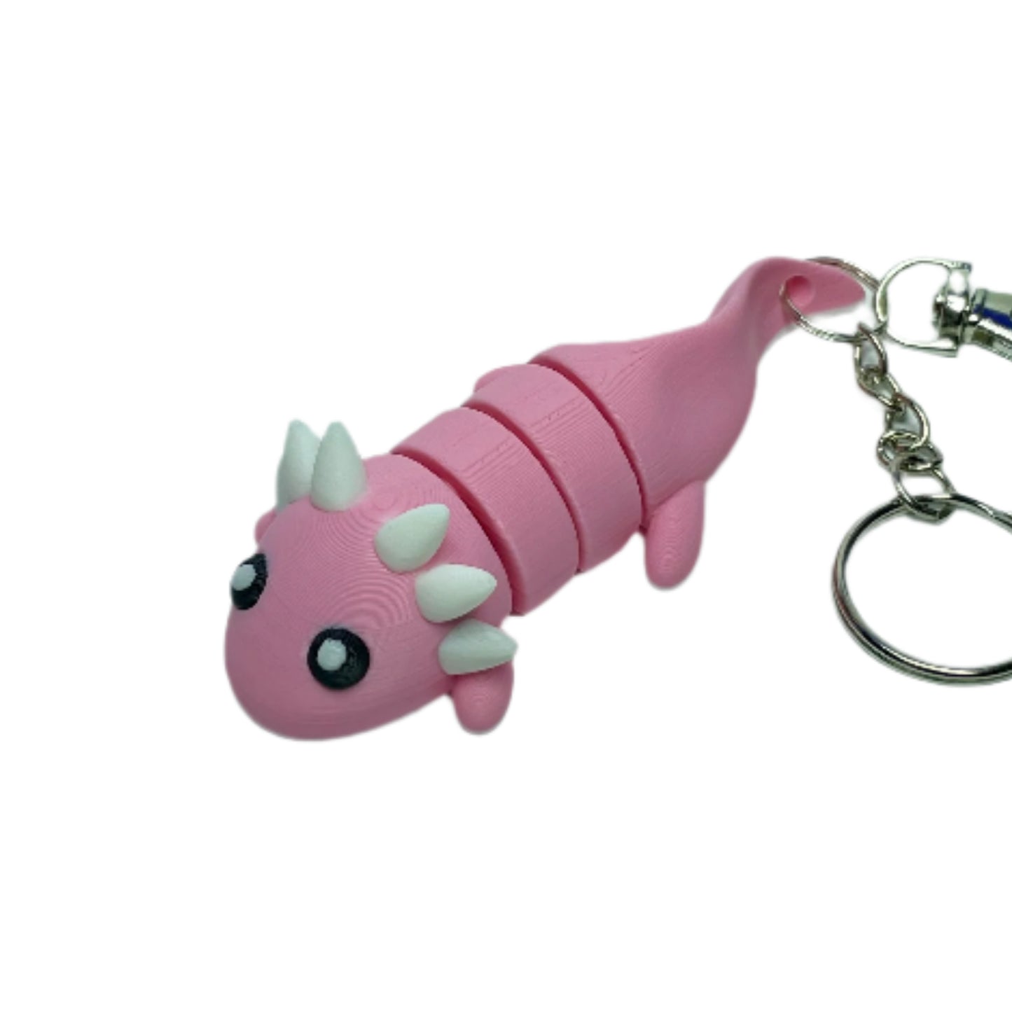 3D printed pink axolotl keychain fidget toy