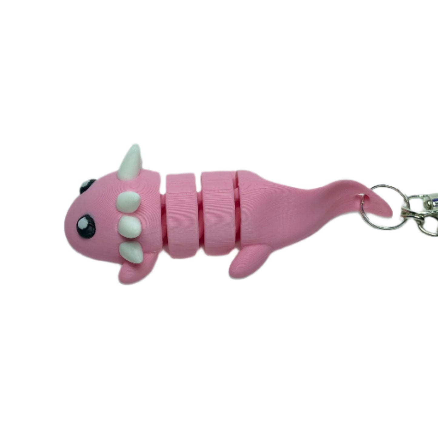 3D printed pink axolotl keychain fidget toy