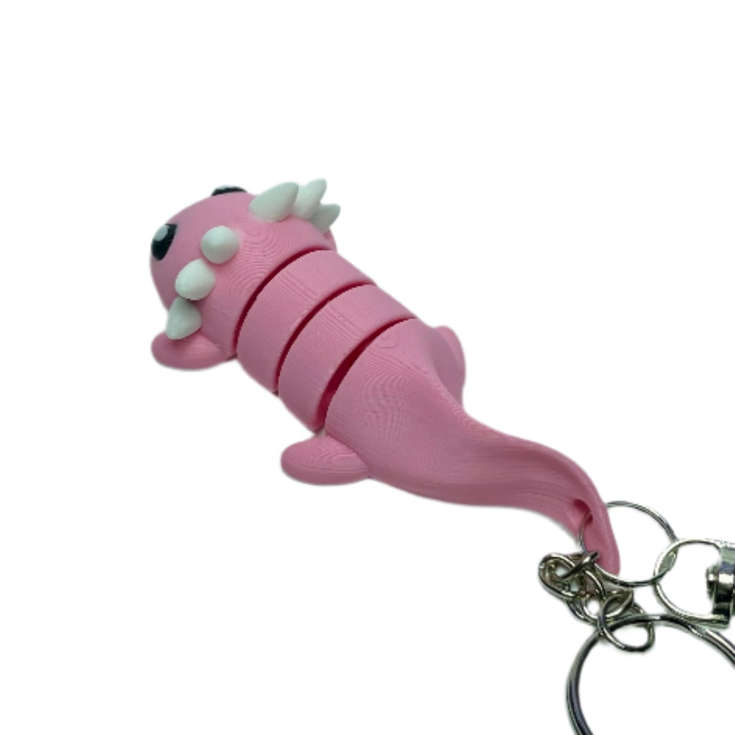 3D printed pink axolotl keychain fidget toy