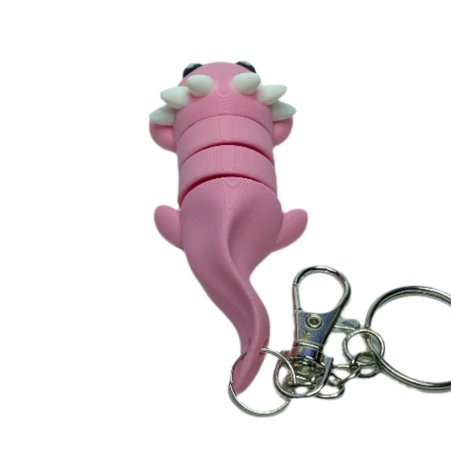 3D printed pink axolotl keychain fidget toy
