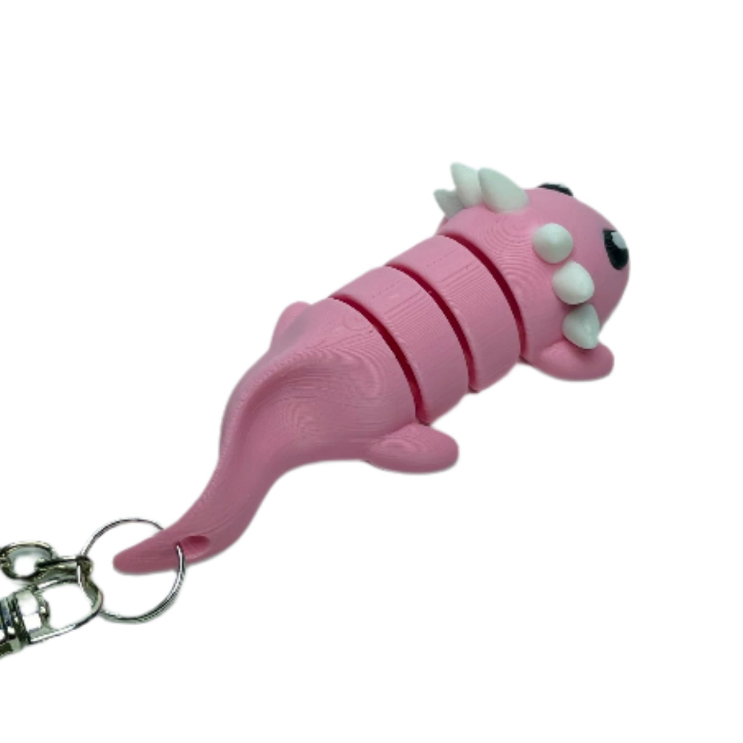 3D printed pink axolotl keychain fidget toy
