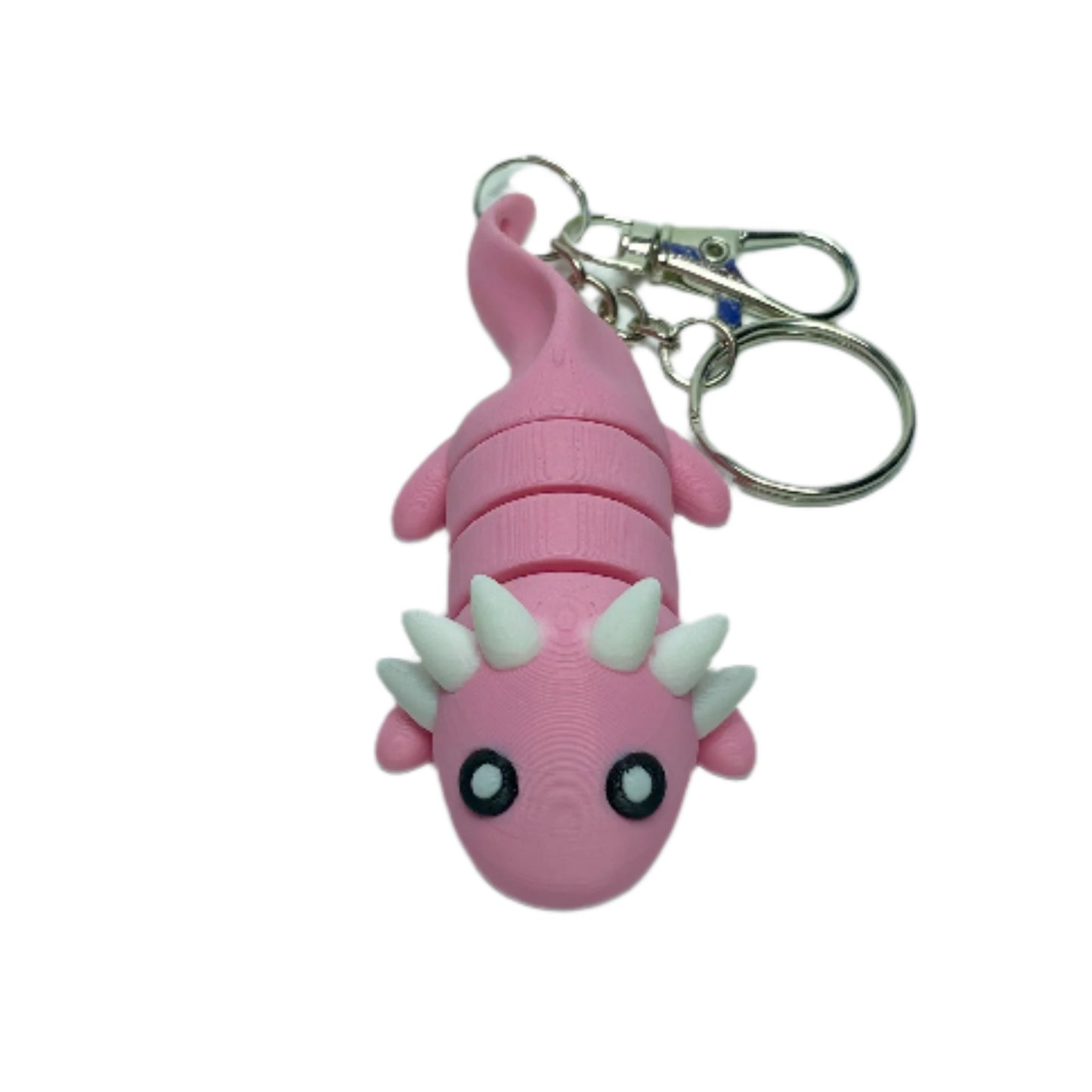 3D printed pink axolotl keychain fidget toy