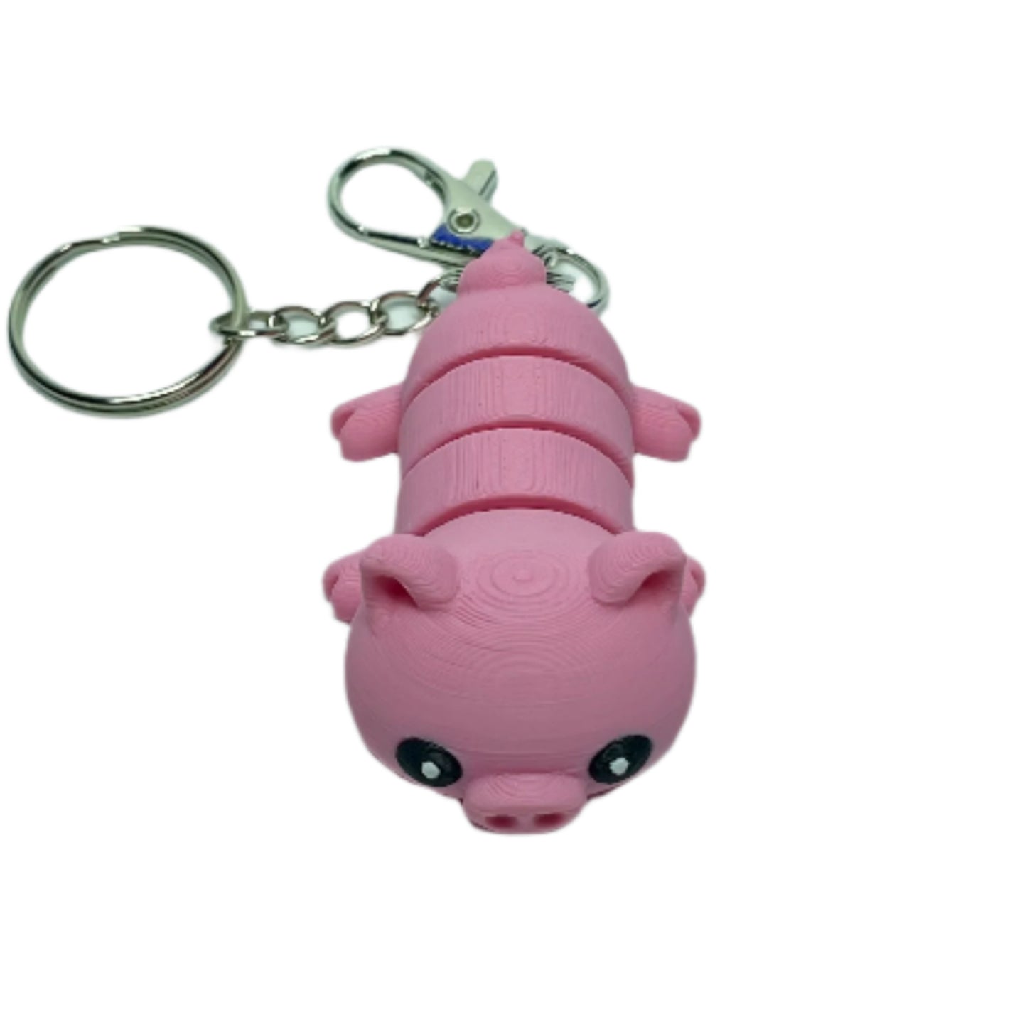 3D printed flexible pink pig keychain fidget toy