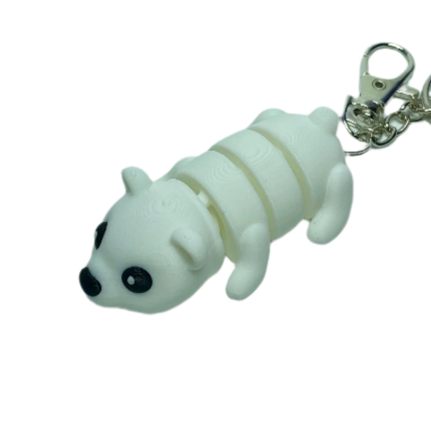 3D printed flexible polar bear keychain fidget toy