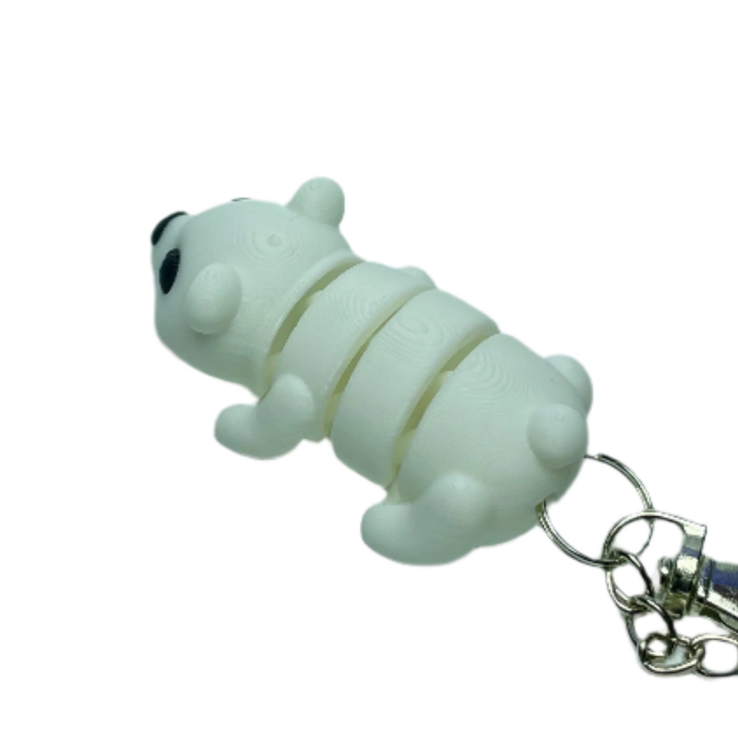 3D printed flexible polar bear keychain fidget toy