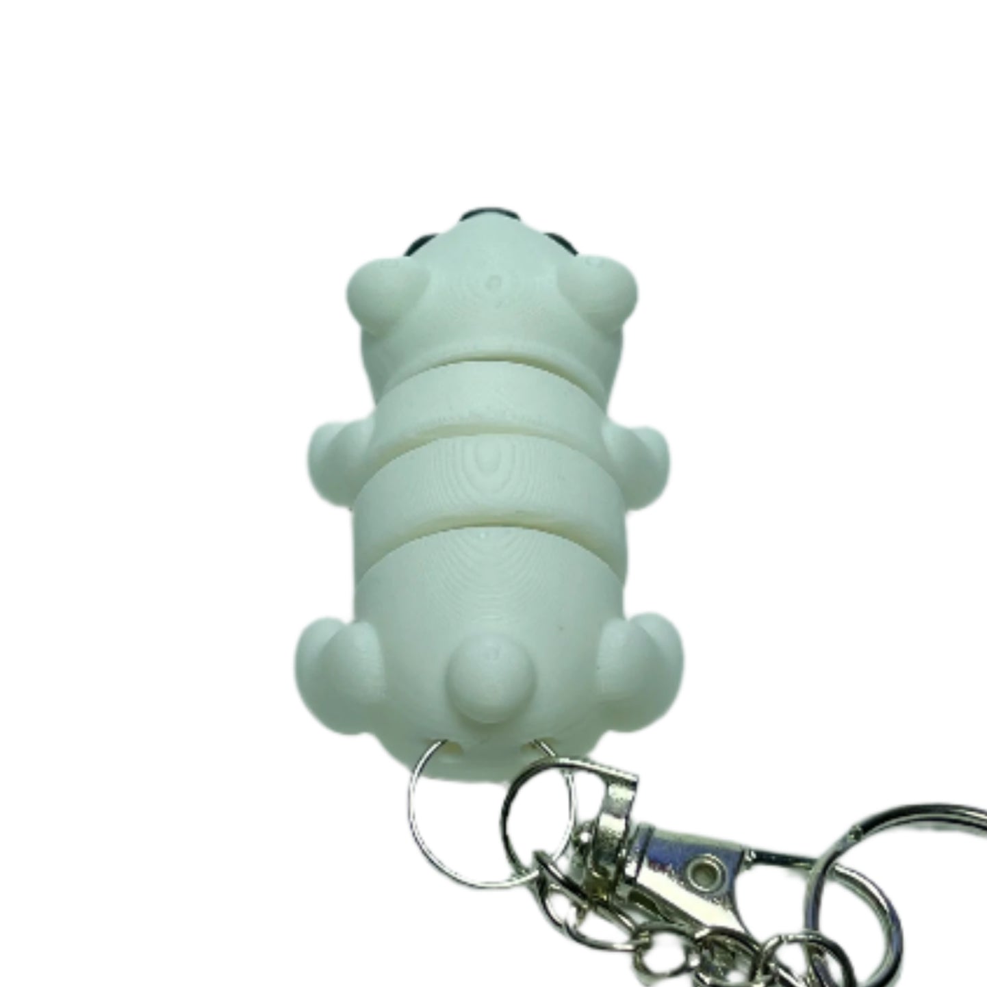 3D printed flexible polar bear keychain fidget toy