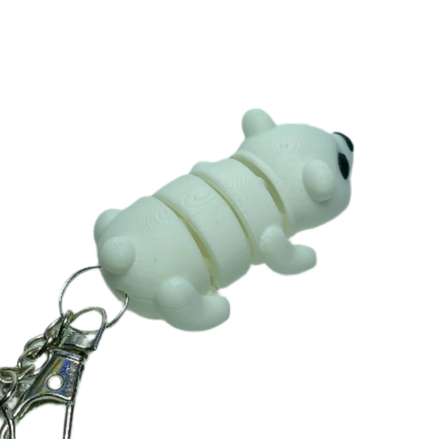 3D printed flexible polar bear keychain fidget toy