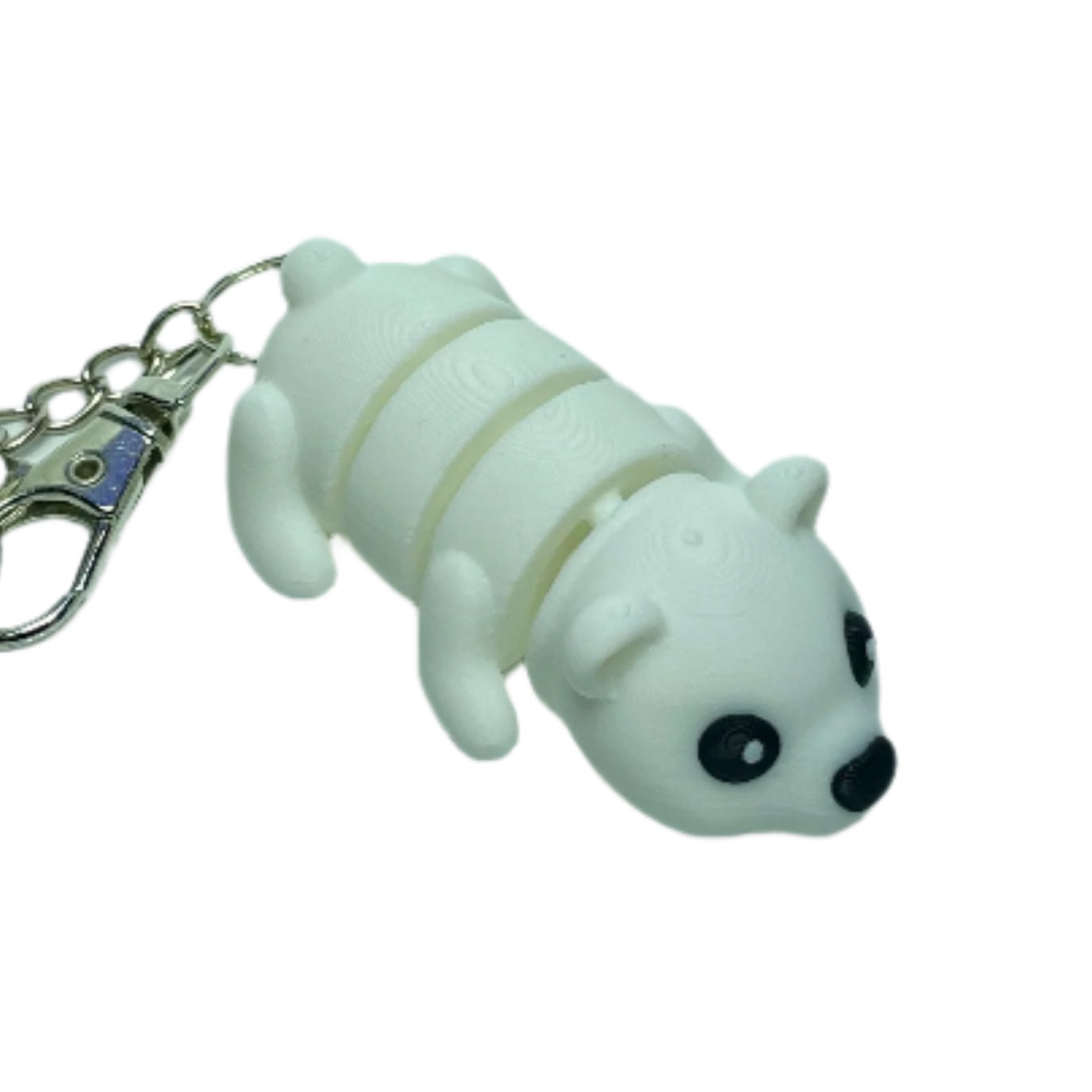 3D printed flexible polar bear keychain fidget toy