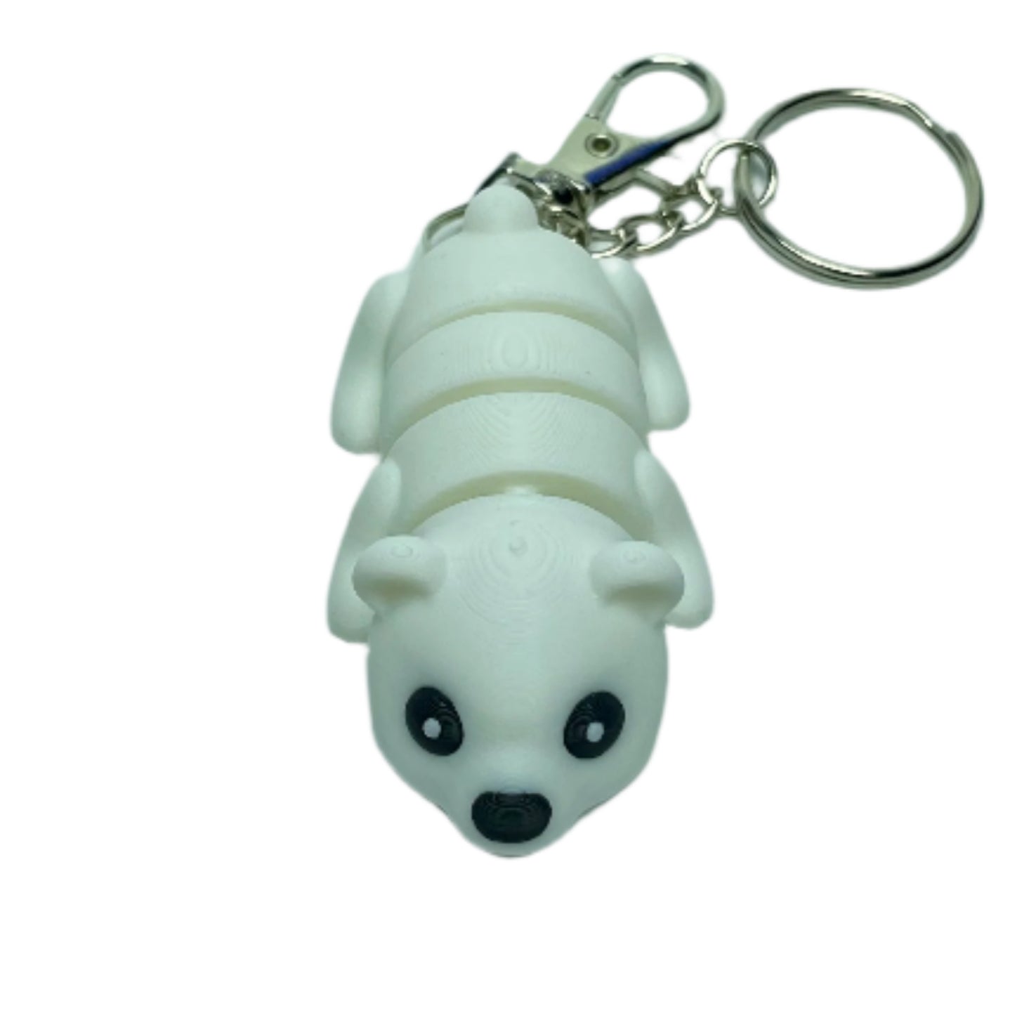 3D printed flexible polar bear keychain fidget toy