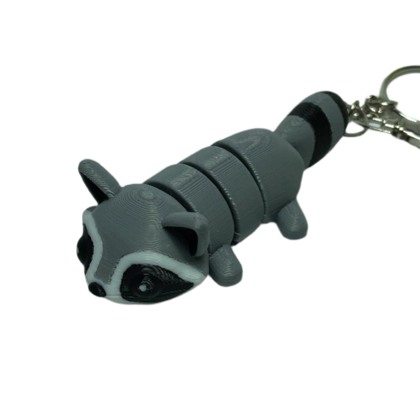 3D printed flexible raccoon keychain