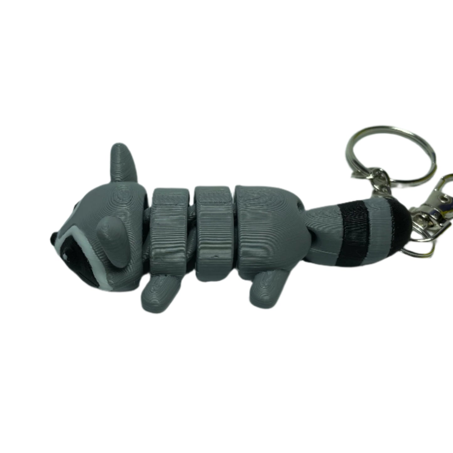 3D printed flexible raccoon keychain