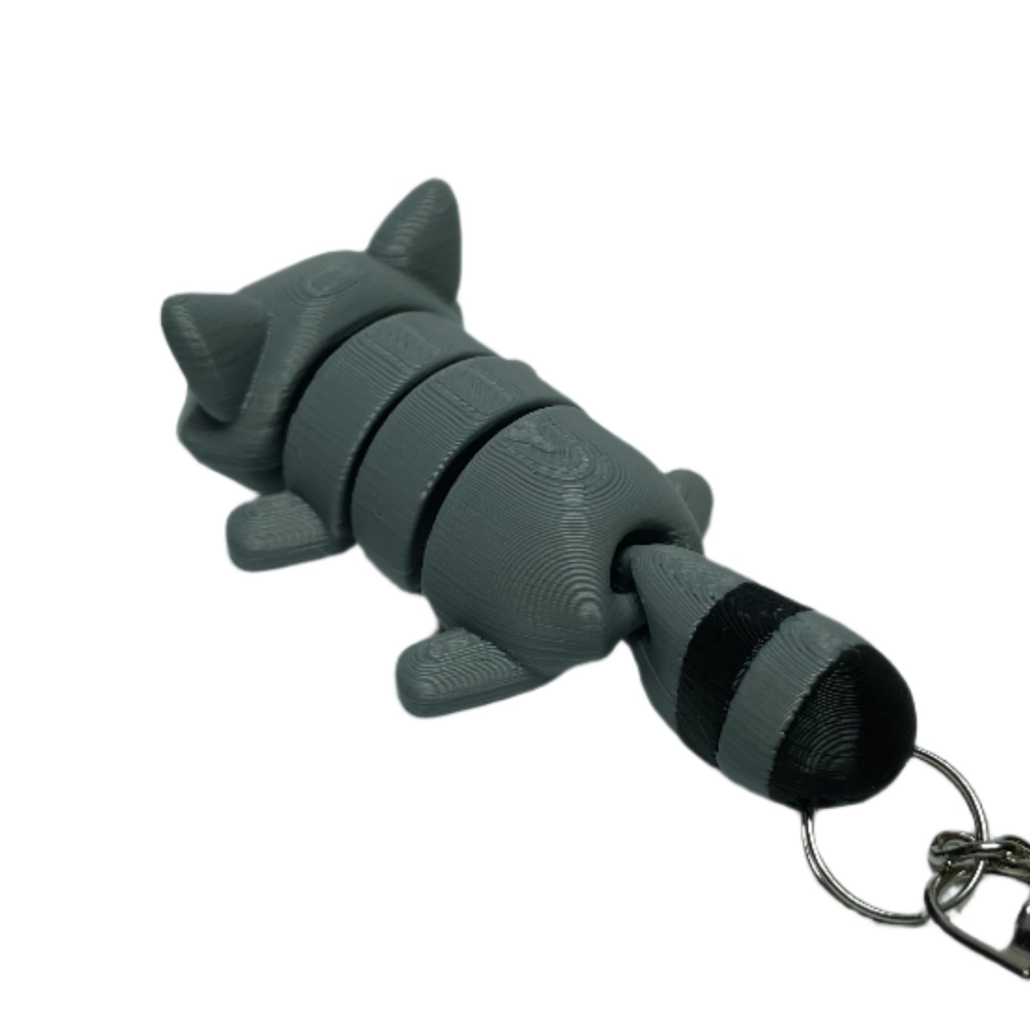 3D printed flexible raccoon keychain