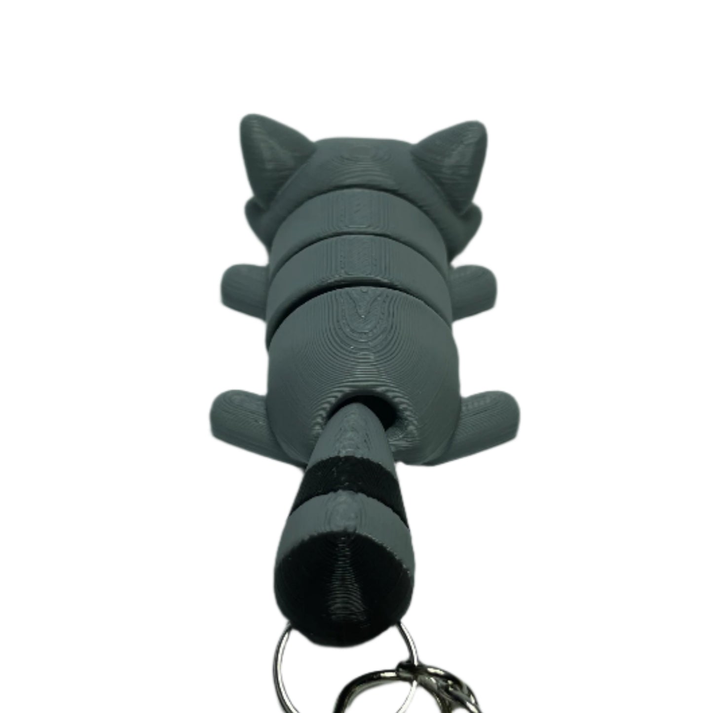 3D printed flexible raccoon keychain