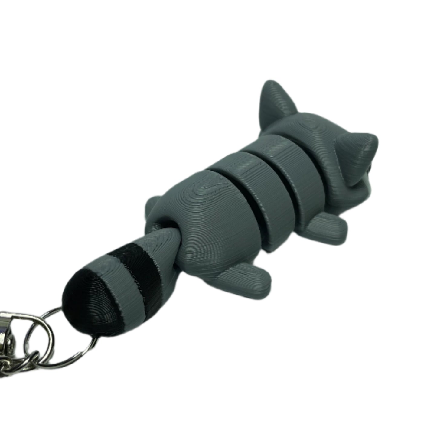 3D printed flexible raccoon keychain