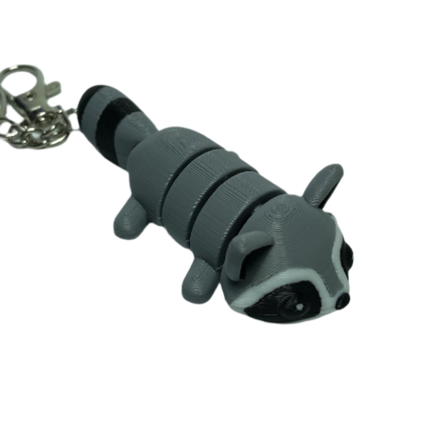 3D printed flexible raccoon keychain