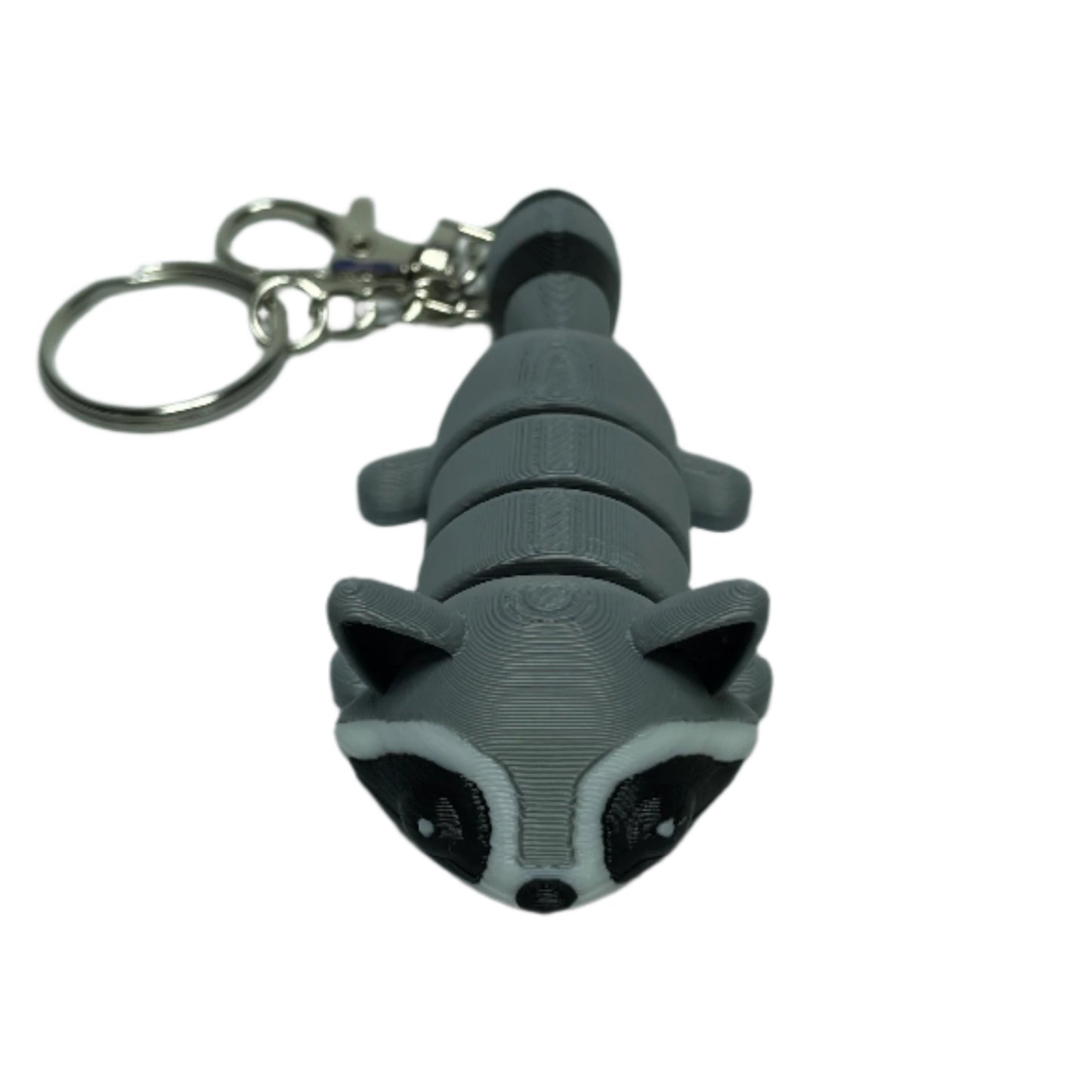 3D printed flexible raccoon keychain