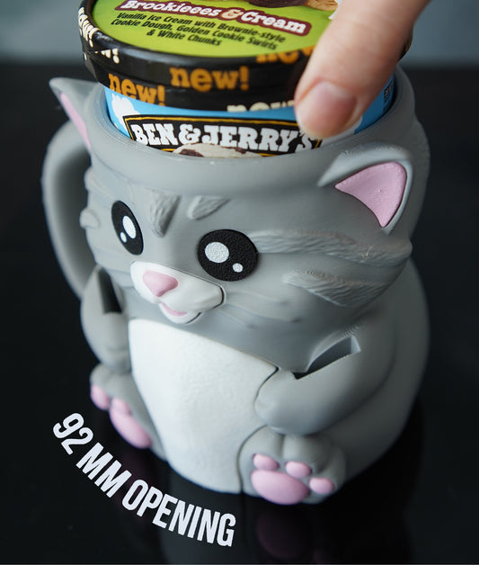 Cuddles - The Ice Cream Pint Holding Kitty Cat - Pint Pals by LeHa Design