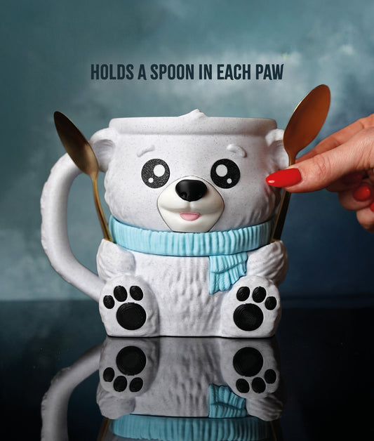 Pawblo - The Ice Cream Pint Holding Polar Bear - Pint Pals by LeHa Design